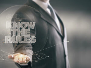 Know The Rules Businessman Holding in Hand New technologies